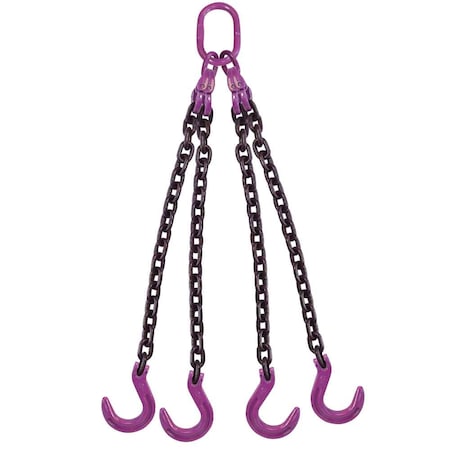 5/16 X 8' - 4 Leg Chain Sling W/ Foundry Hooks - Grade 100